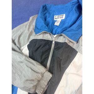 Vintage 90s Lavon Sportswear XL Colorblock Nylon Windbreaker Jacket Blue Gray